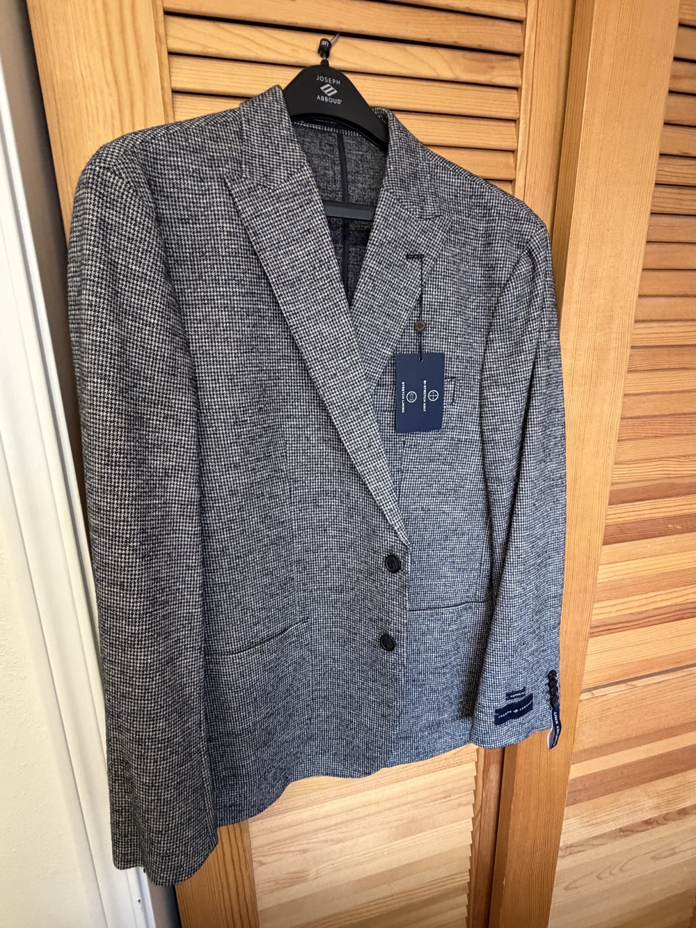 NWT Men's Joseph Abbound Grey Houndstooth Blazer - Classic Tailored Jacket 46R